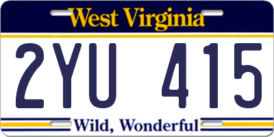 WV license plate 2YU415