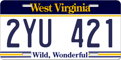 WV license plate 2YU421