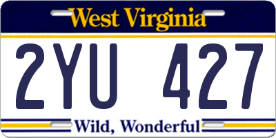 WV license plate 2YU427