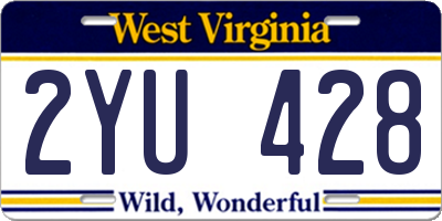 WV license plate 2YU428