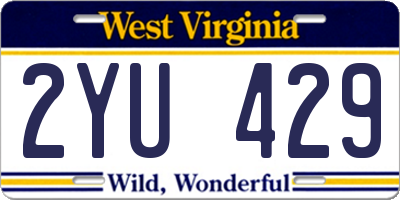 WV license plate 2YU429