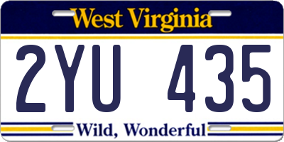 WV license plate 2YU435