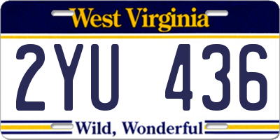 WV license plate 2YU436