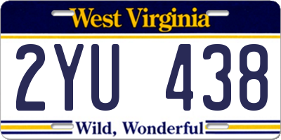 WV license plate 2YU438