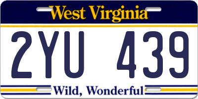 WV license plate 2YU439
