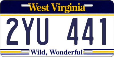 WV license plate 2YU441