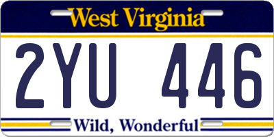 WV license plate 2YU446
