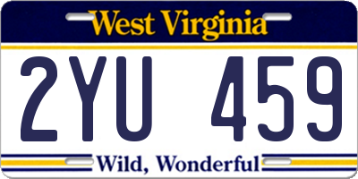WV license plate 2YU459