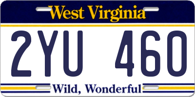 WV license plate 2YU460