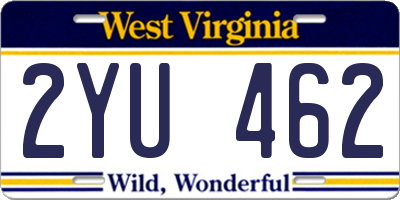 WV license plate 2YU462