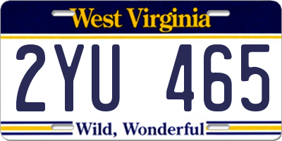 WV license plate 2YU465