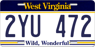 WV license plate 2YU472