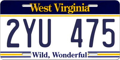 WV license plate 2YU475