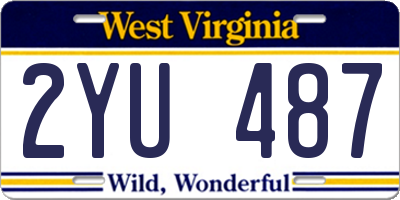 WV license plate 2YU487