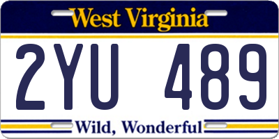 WV license plate 2YU489