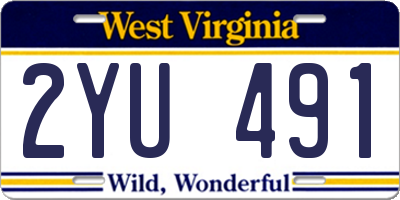 WV license plate 2YU491