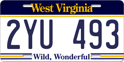 WV license plate 2YU493