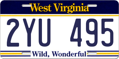 WV license plate 2YU495