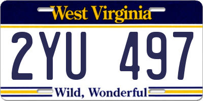 WV license plate 2YU497