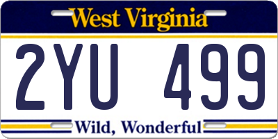 WV license plate 2YU499