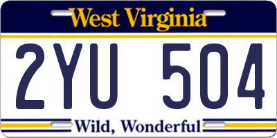 WV license plate 2YU504