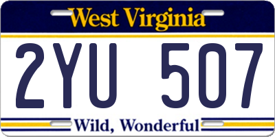 WV license plate 2YU507