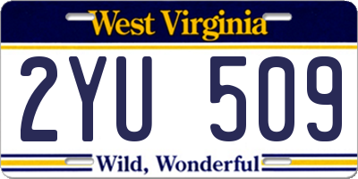 WV license plate 2YU509