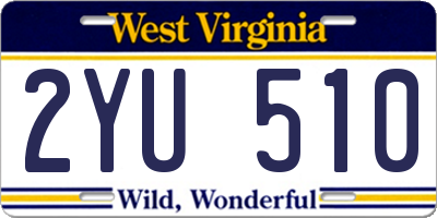 WV license plate 2YU510