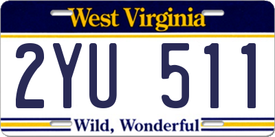 WV license plate 2YU511