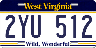 WV license plate 2YU512