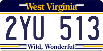WV license plate 2YU513