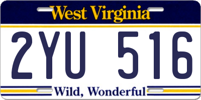 WV license plate 2YU516