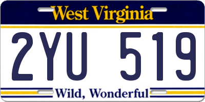 WV license plate 2YU519