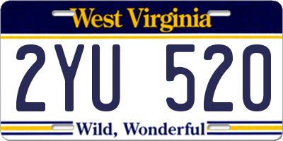 WV license plate 2YU520