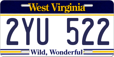 WV license plate 2YU522