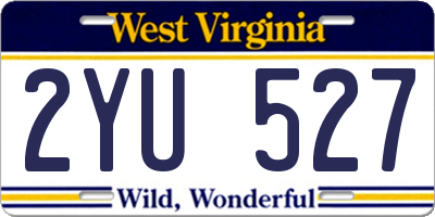WV license plate 2YU527