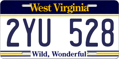 WV license plate 2YU528