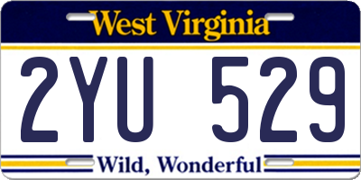 WV license plate 2YU529