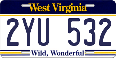 WV license plate 2YU532