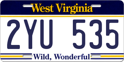 WV license plate 2YU535