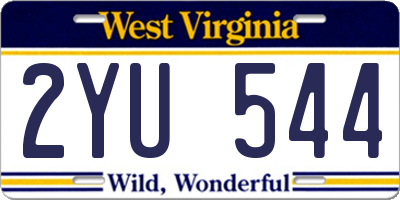 WV license plate 2YU544