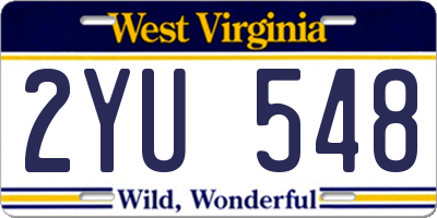 WV license plate 2YU548