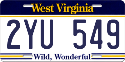 WV license plate 2YU549