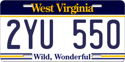 WV license plate 2YU550