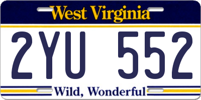 WV license plate 2YU552