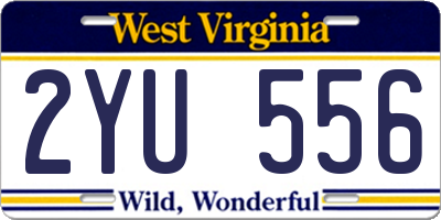 WV license plate 2YU556