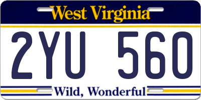 WV license plate 2YU560