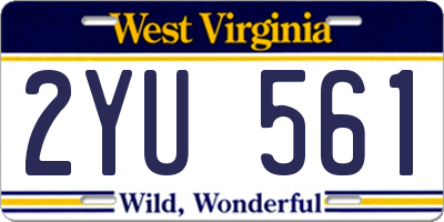 WV license plate 2YU561