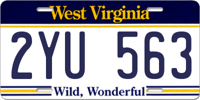 WV license plate 2YU563