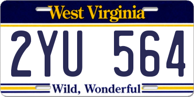 WV license plate 2YU564